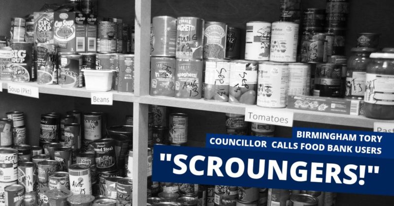 Tory councillor calls people scroungers